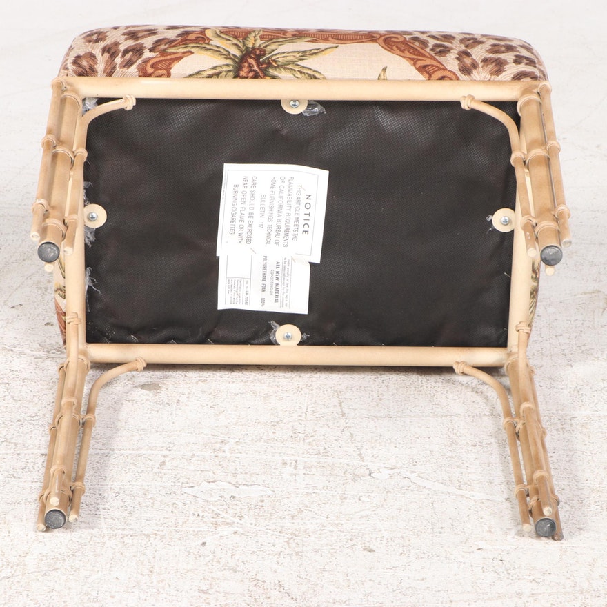 Animal Print Safari Split Reed Bamboo Stool