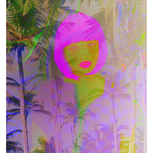 Bob Gurl #4 Neon Art Print by Suga Lane ABBY ESSIE STUDIOS