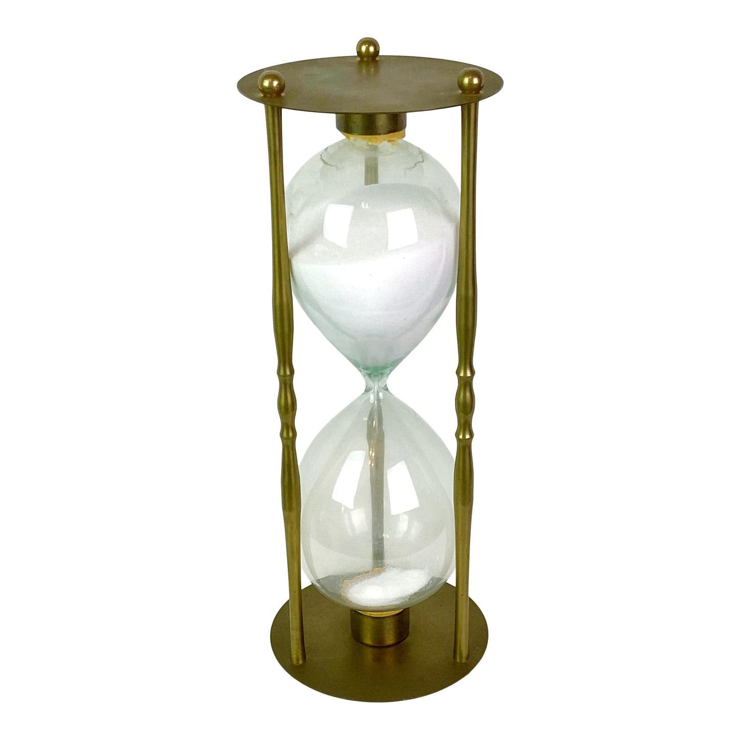 Vintage Brass Glass Hourglass
