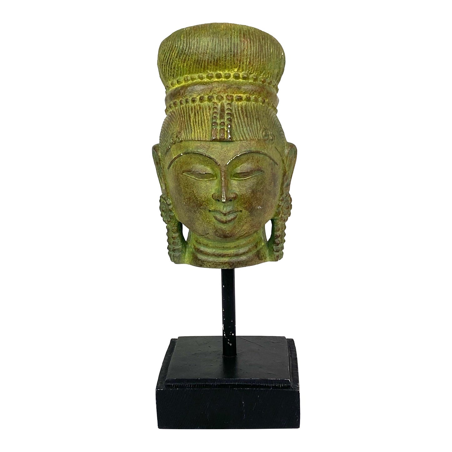 Buddha Head Green Stone Statue