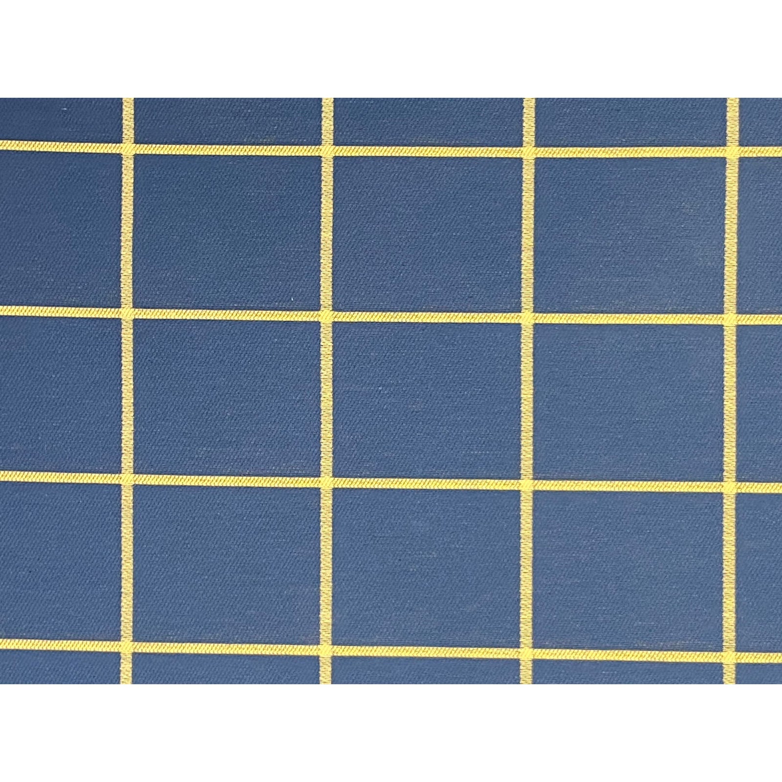 Classic MCM Blue Checks Wool Linen Upholstery Fabric Yardage ABBY ESSIE STUDIOS