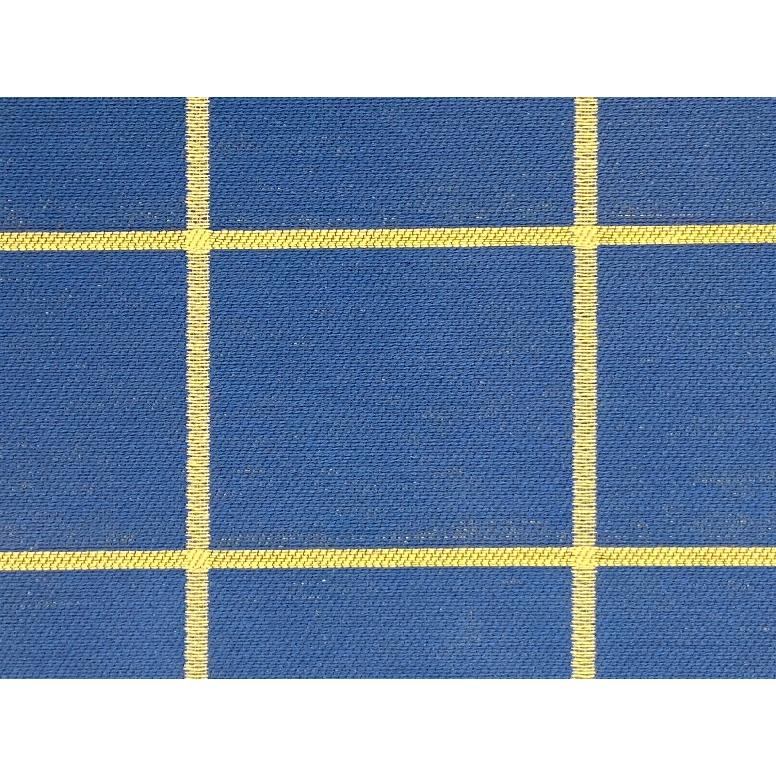 Classic MCM Blue Checks Wool Linen Upholstery Fabric Yardage ABBY ESSIE STUDIOS