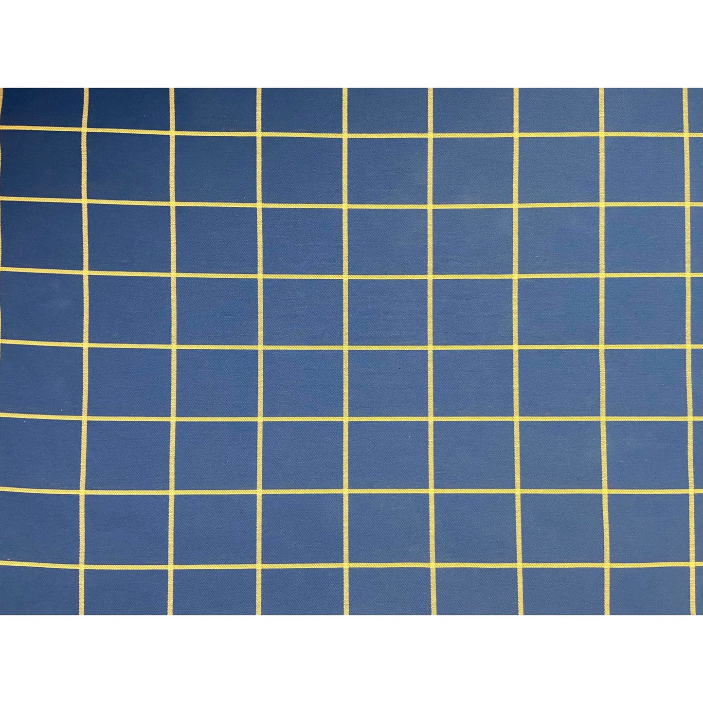 Classic MCM Blue Checks Wool Linen Upholstery Fabric Yardage ABBY ESSIE STUDIOS