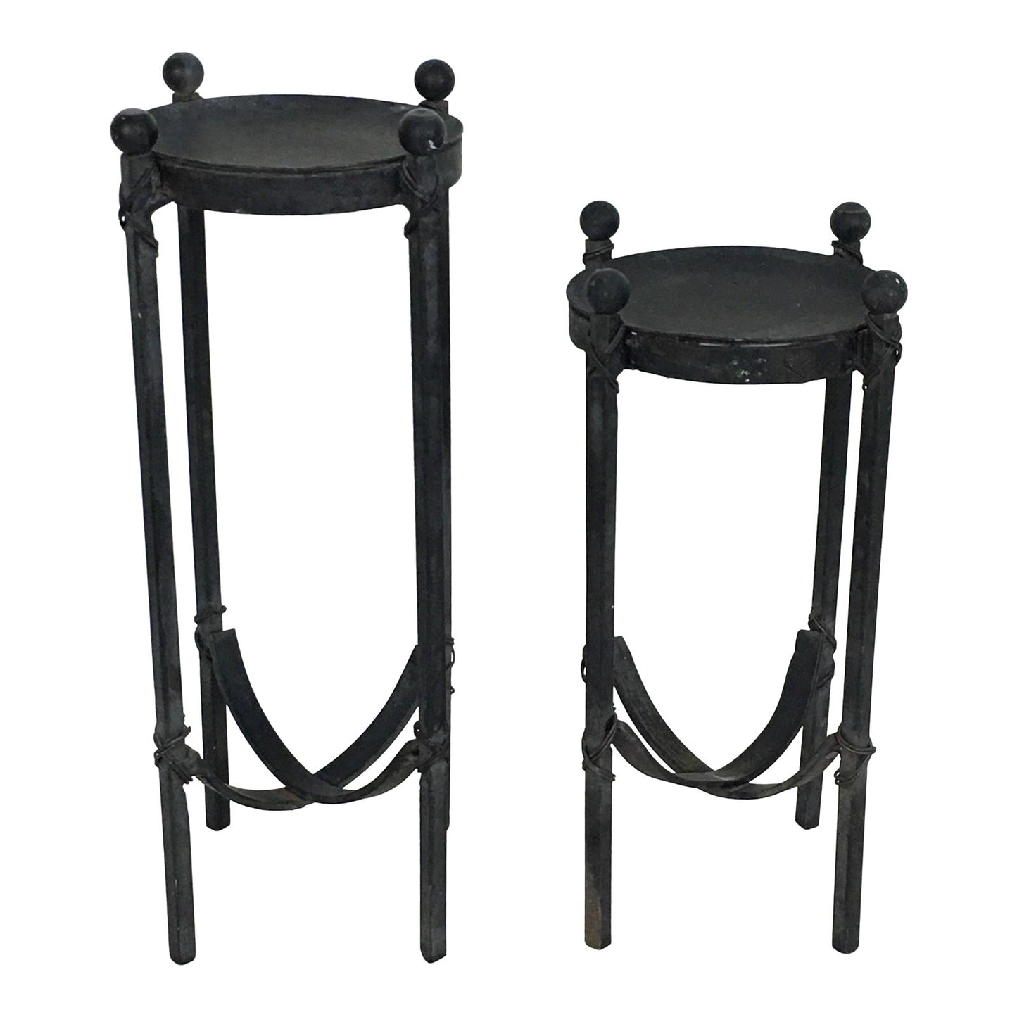 French Art Deco Iron Candle Holders - a Pair