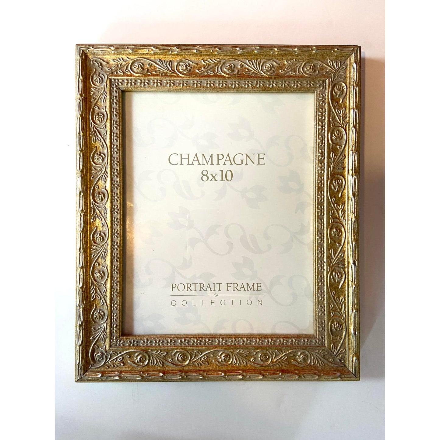 French Louis Champagne Gold Wood Glass Picture Frames - Pair of 2