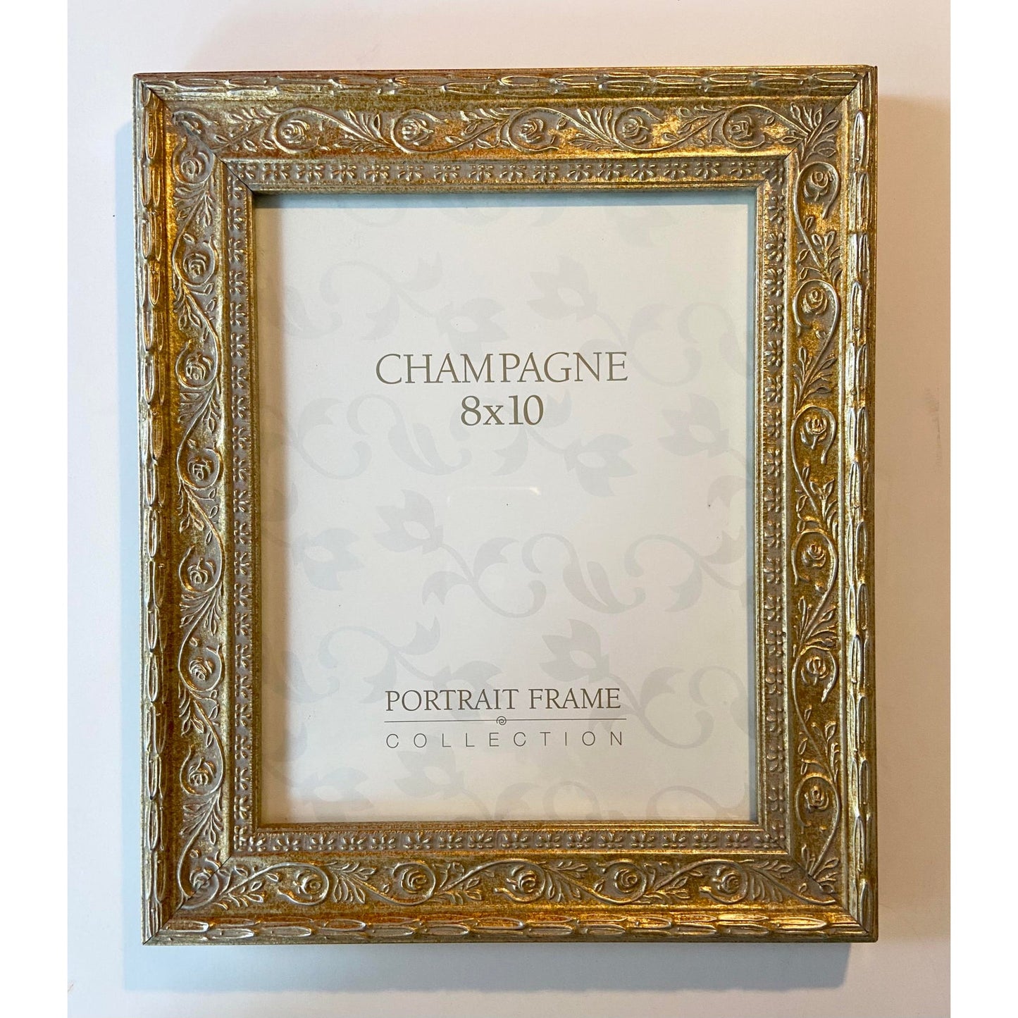 French Louis Champagne Gold Wood Glass Picture Frames - Pair of 2