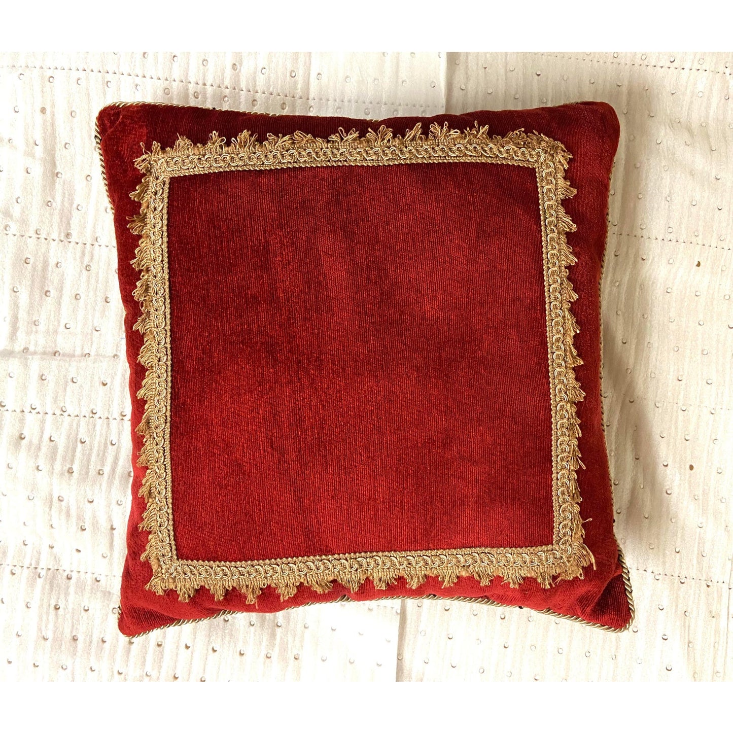 French Rococo Red Velvet Lace Pillows - Set of 4 ABBY ESSIE STUDIOS