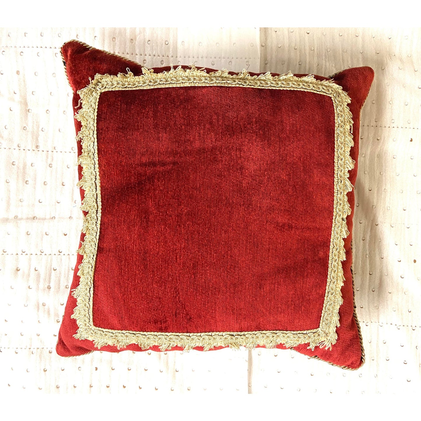 French Rococo Red Velvet Lace Pillows - Set of 4 ABBY ESSIE STUDIOS