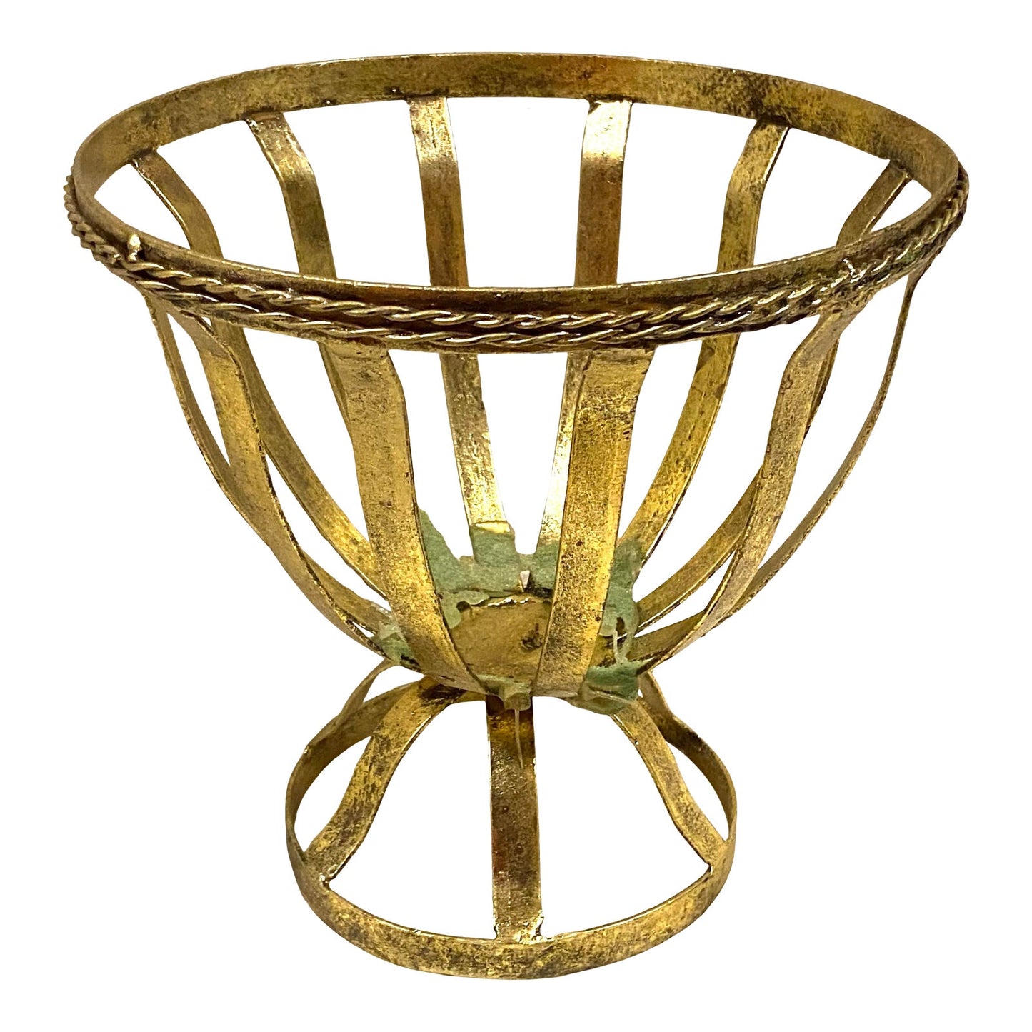 Gold Metal Bowl Stand Plant Holder ABBY ESSIE STUDIOS