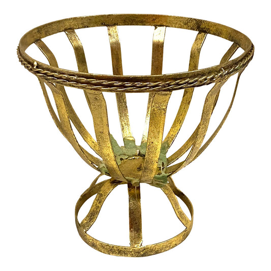 Gold Metal Bowl Stand Plant Holder ABBY ESSIE STUDIOS