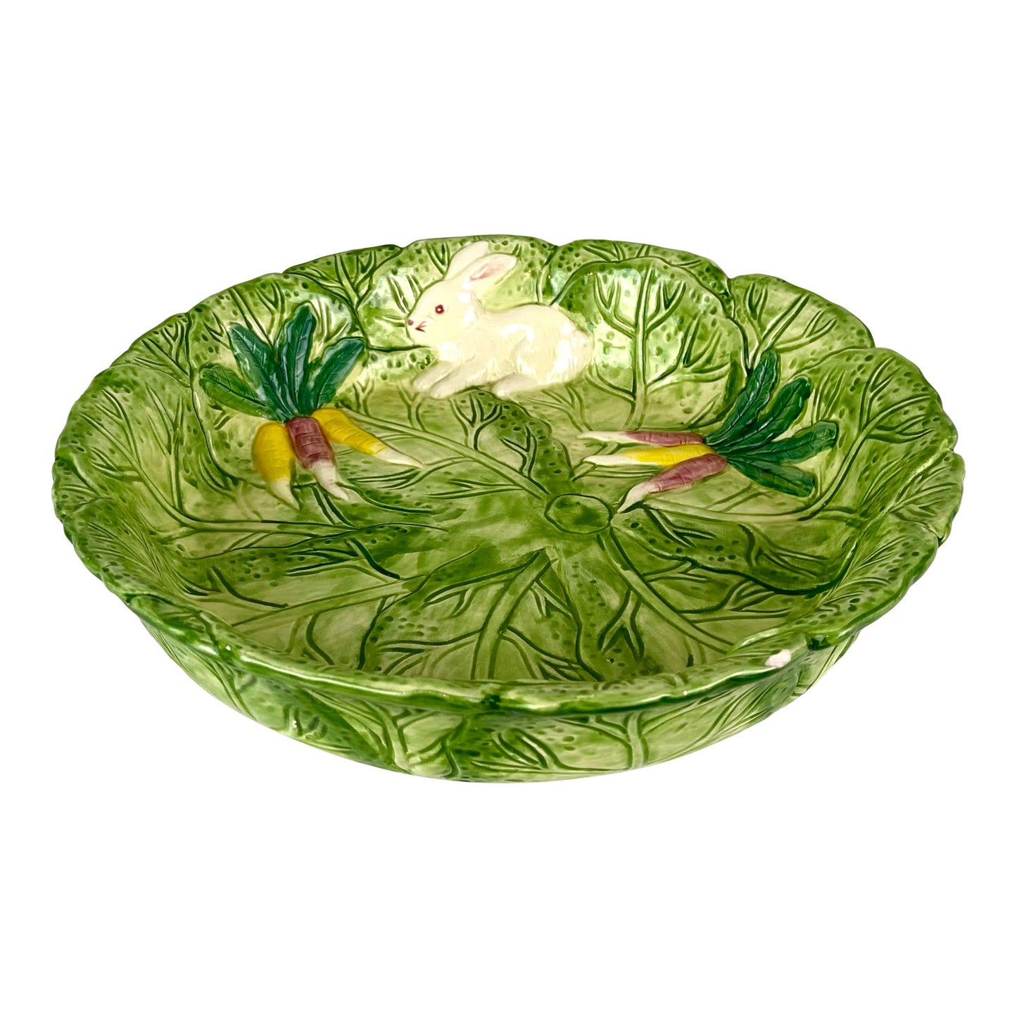 Hand Painted Green Spring Rabbit Bowl