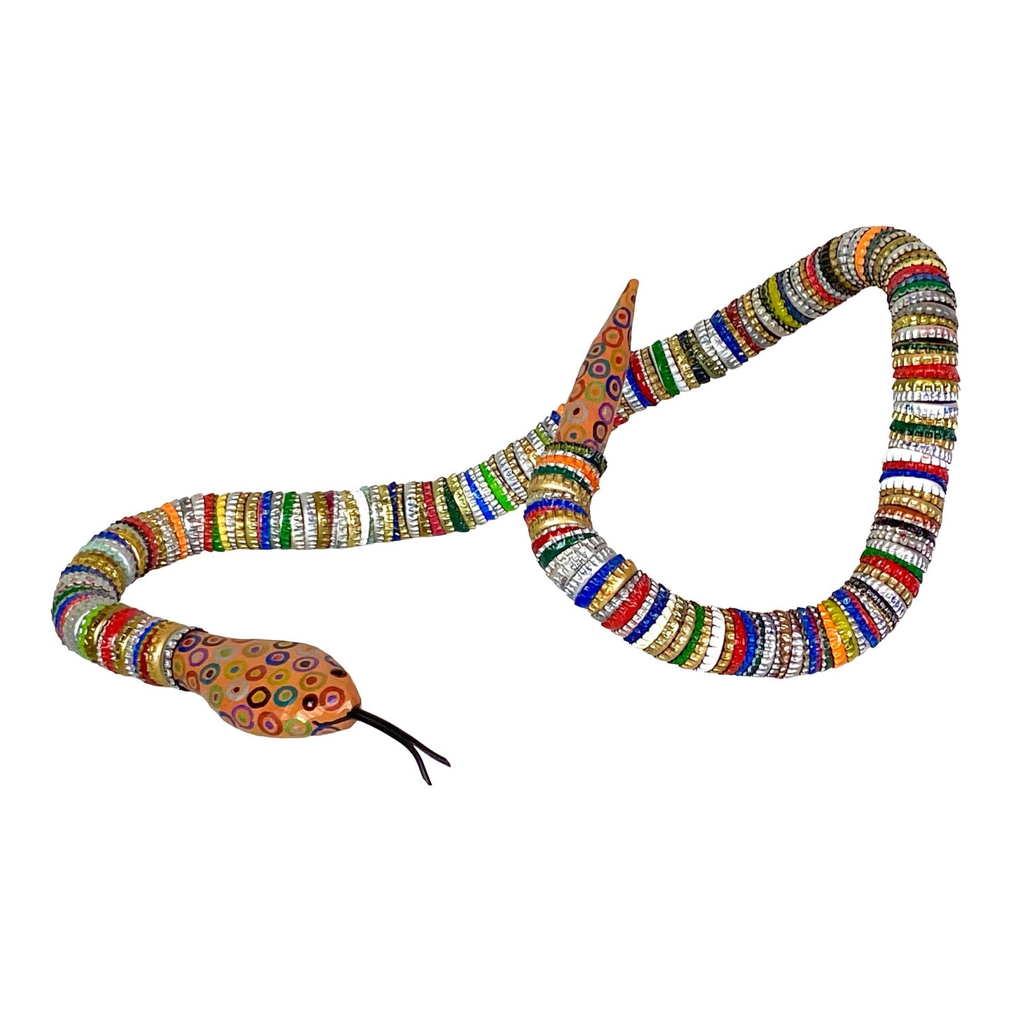 Hand Painted Wood & Metal Snake