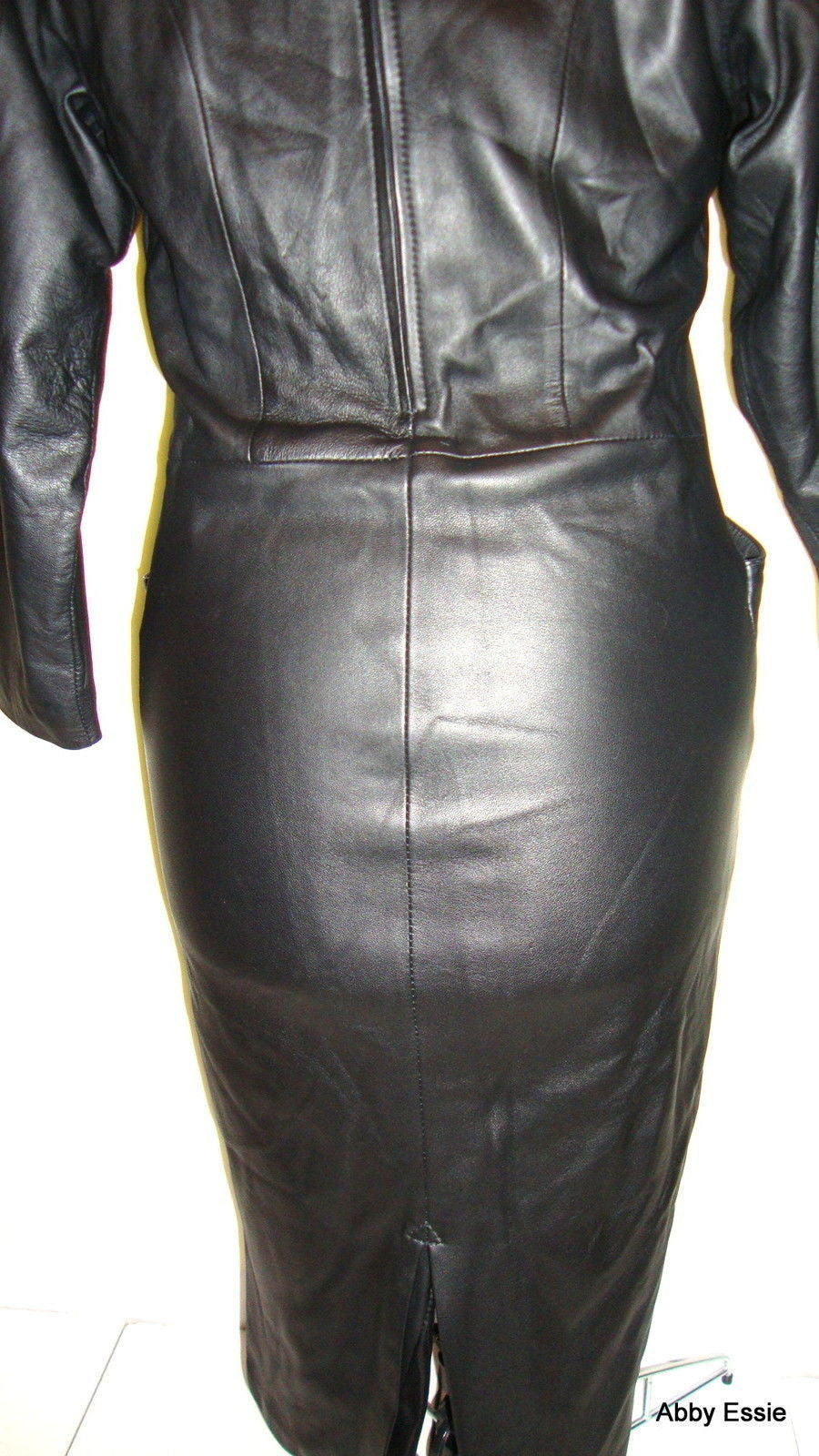 Vintage Black Leather Suede Sequin Dress Diane’s Fur & Fashions Abby Essie