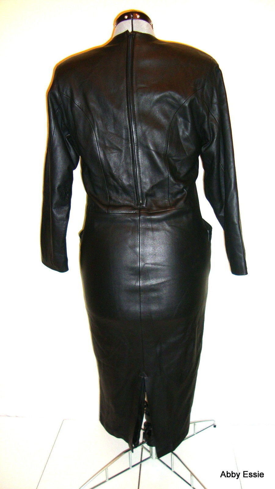 Vintage Black Leather Suede Sequin Dress Diane’s Fur & Fashions Abby Essie