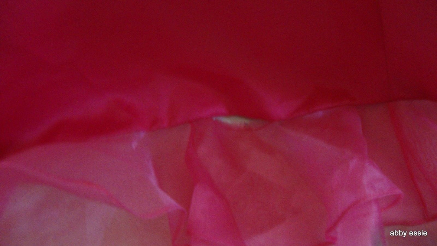 FAVIANA Fuschia Hot Pink Satin Bustier Chiffon Ruffle Formal Pageant Abby Essie