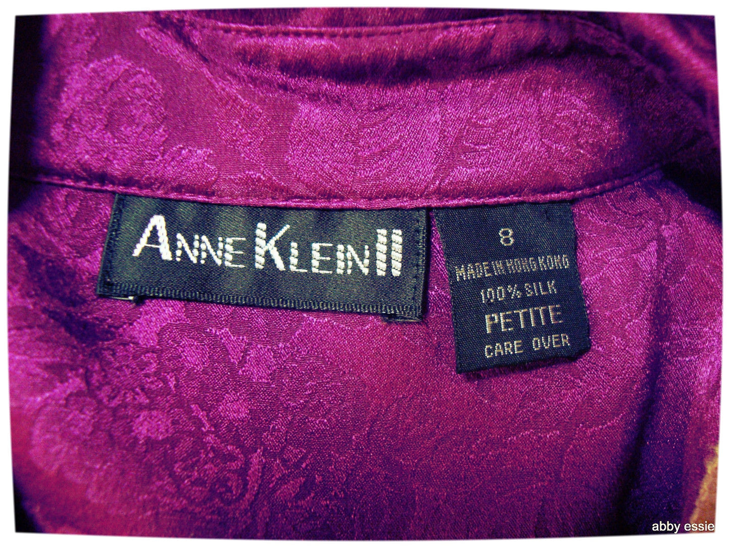 Vintage Violet Purple Embossed Silk Blouse