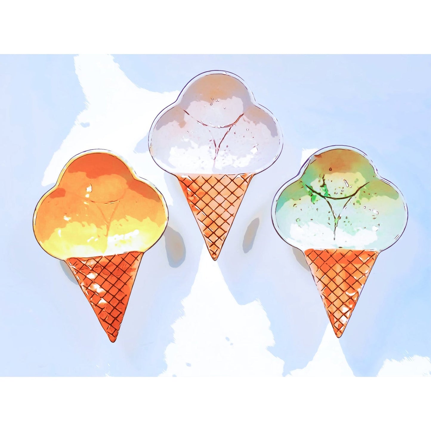 Modern Ice Cream Dreams Art Print by Suga Lane ABBY ESSIE STUDIOS