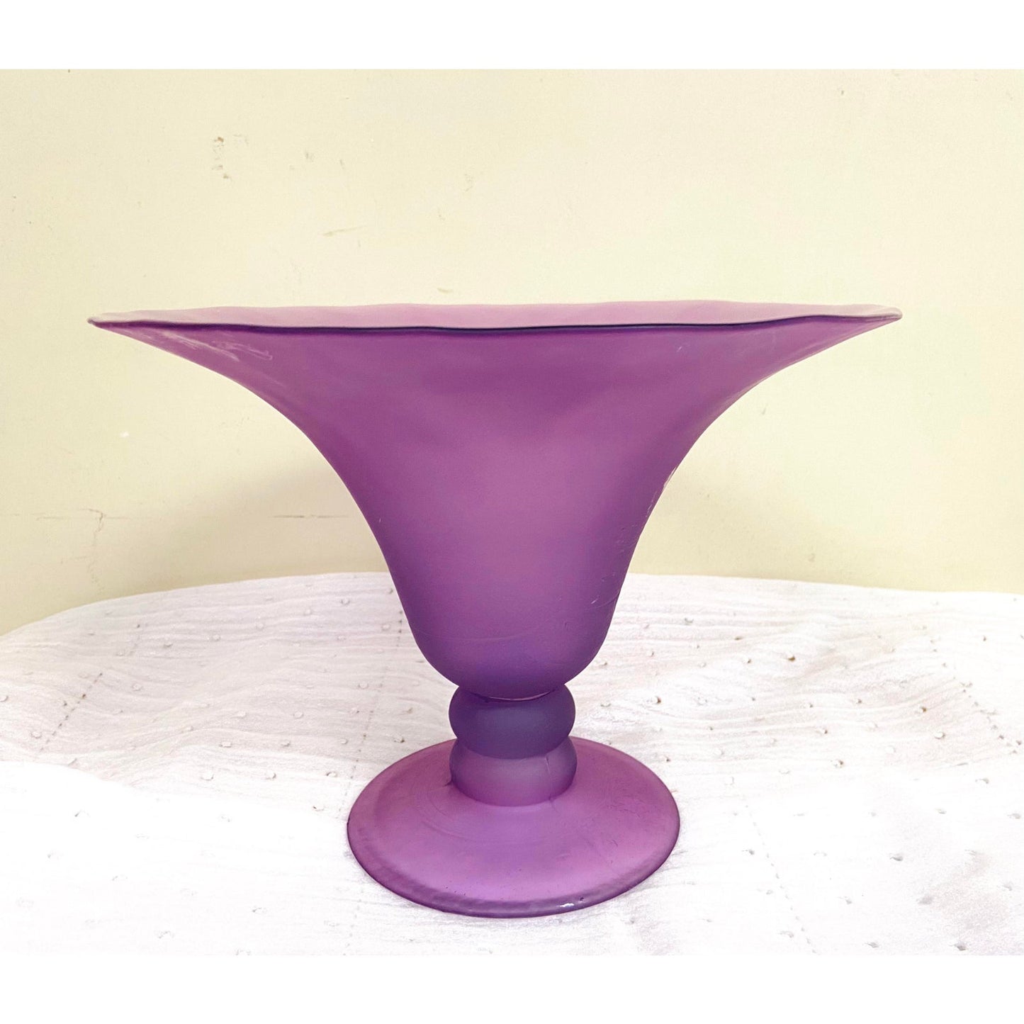 Modern Purple Art Glass Fruit Bowl