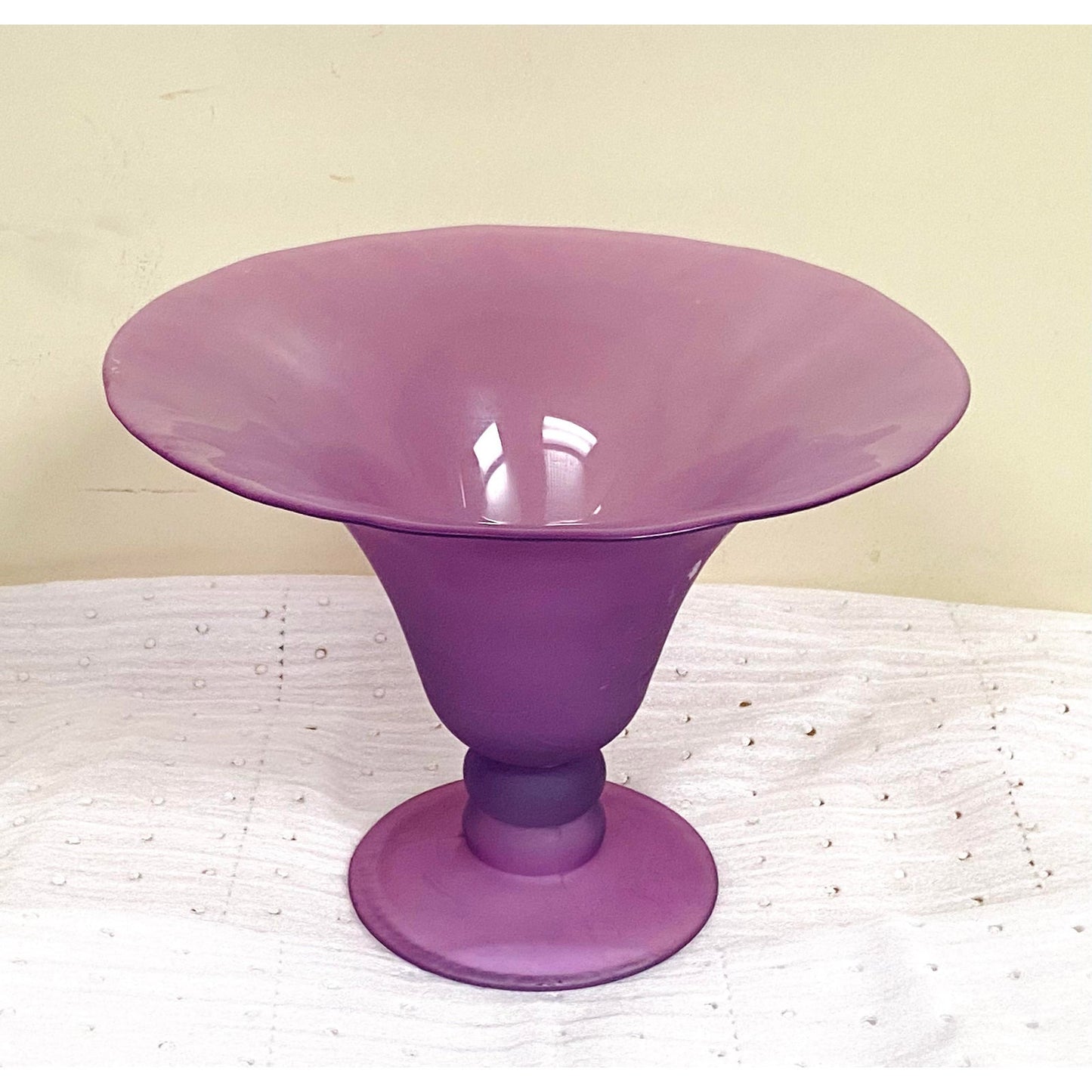 Modern Purple Art Glass Fruit Bowl