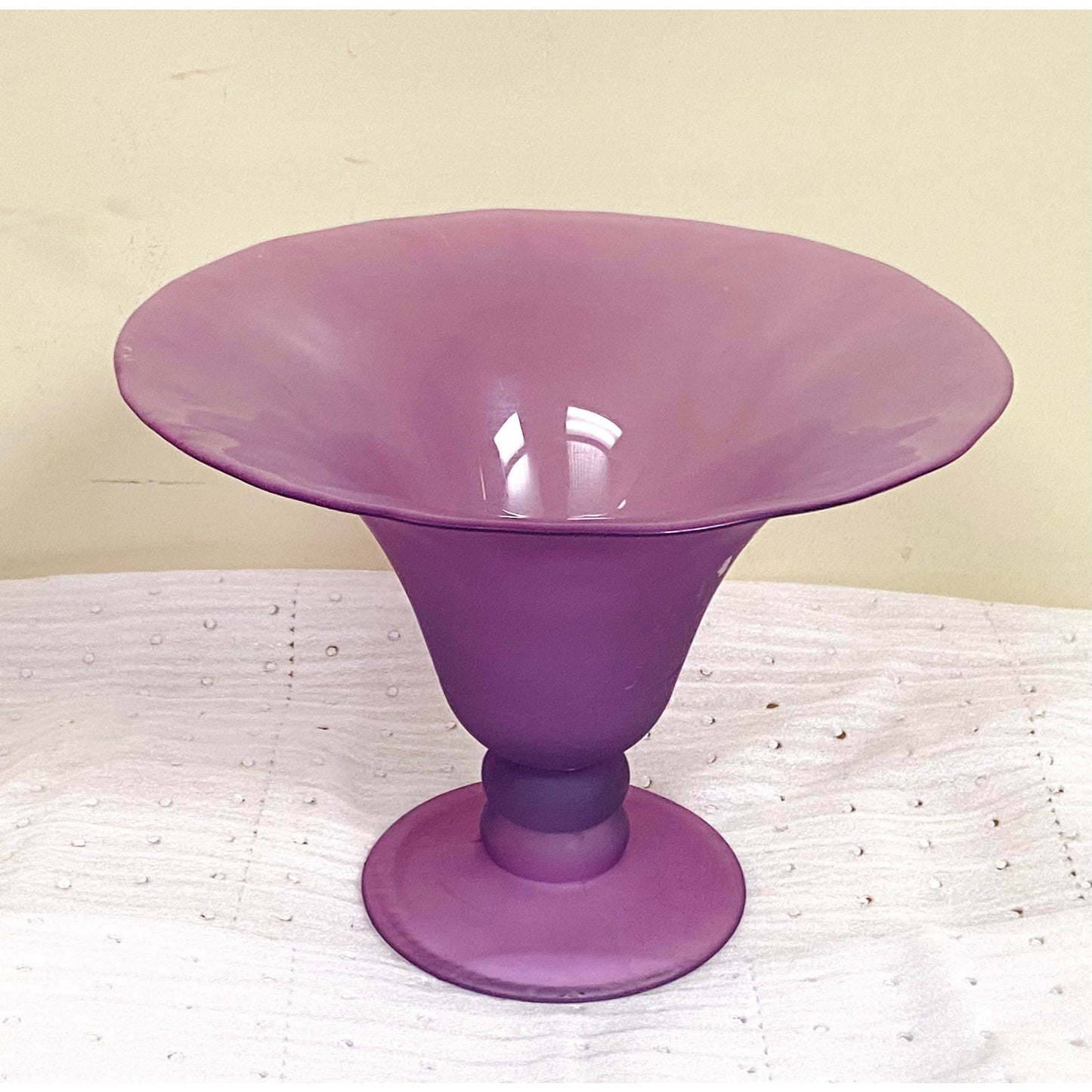 Modern Purple Art Glass Fruit Bowl