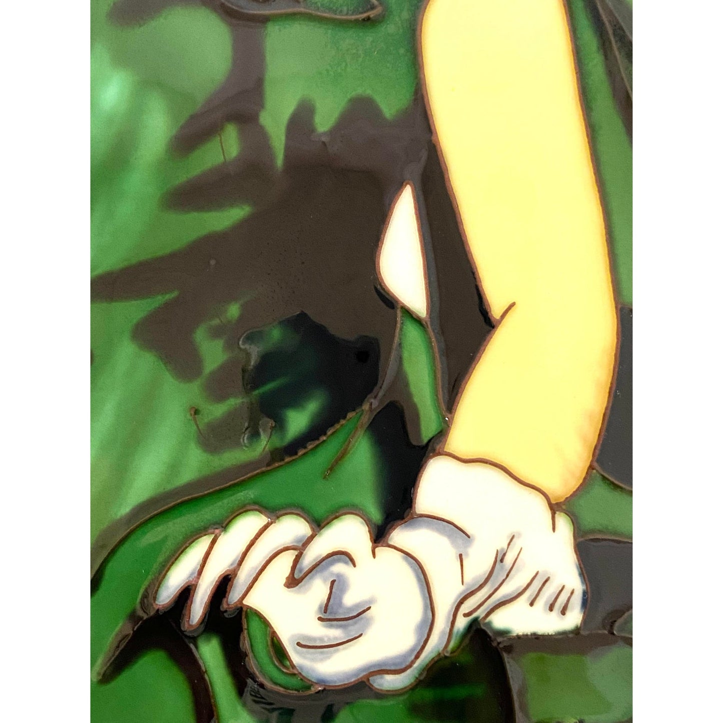 Modern Retro Green Dress Stained Glass Painting