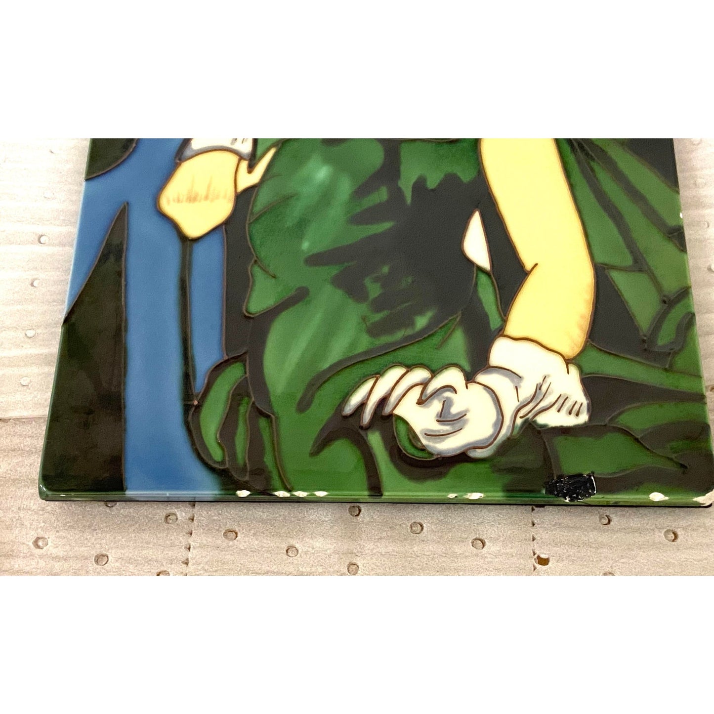 Modern Retro Green Dress Stained Glass Painting