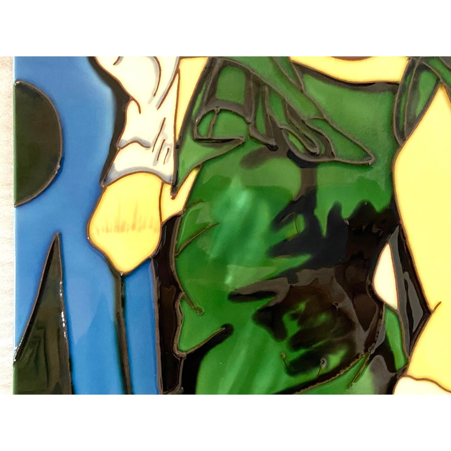 Modern Retro Green Dress Stained Glass Painting