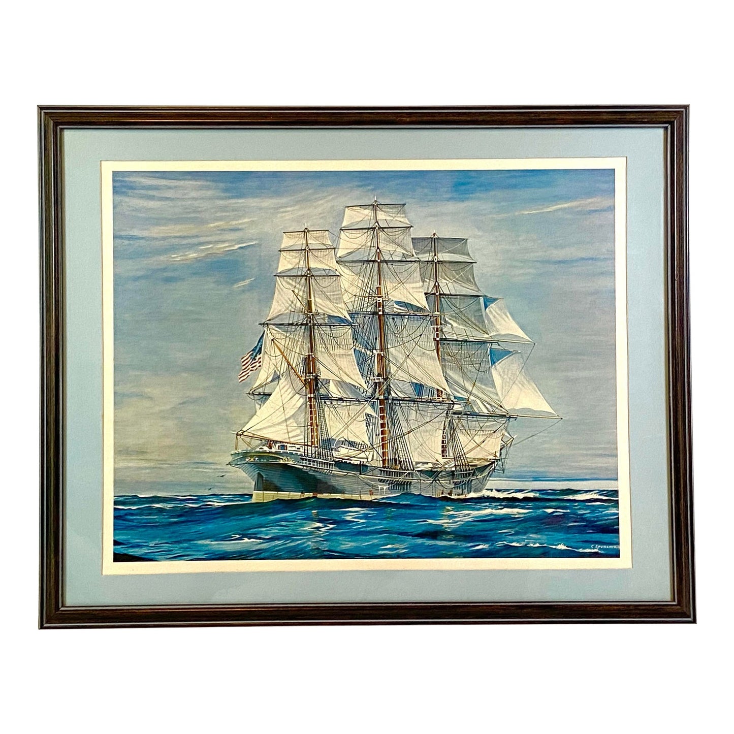 Nautical Ship American Flag