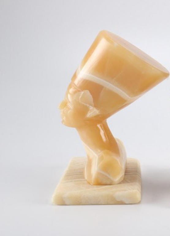 (SOLD) Neoclassical Egyptian Revival Alabaster Nefertiti Bust Greek Revival