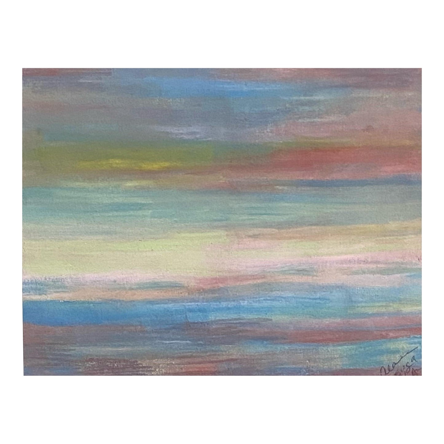 Original Abstract Acrylic Painting by Suga Lane From Soothing Trio Collection ABBY ESSIE STUDIOS