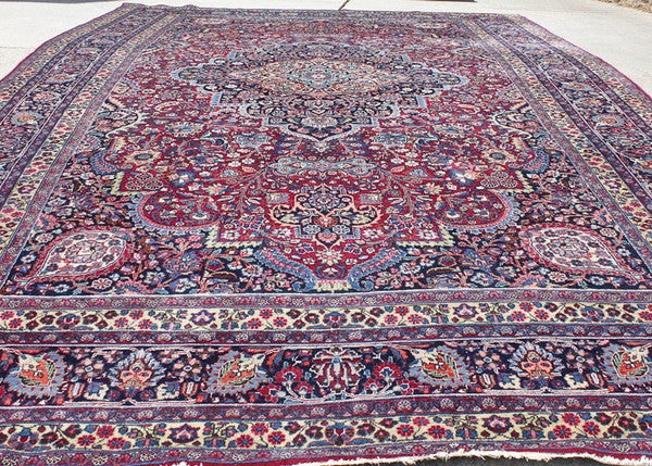 Antique Persian Tabriz Meshed Mashad Carpet Rug Wool Hand Woven Arabian Bohemian ABBY ESSIE