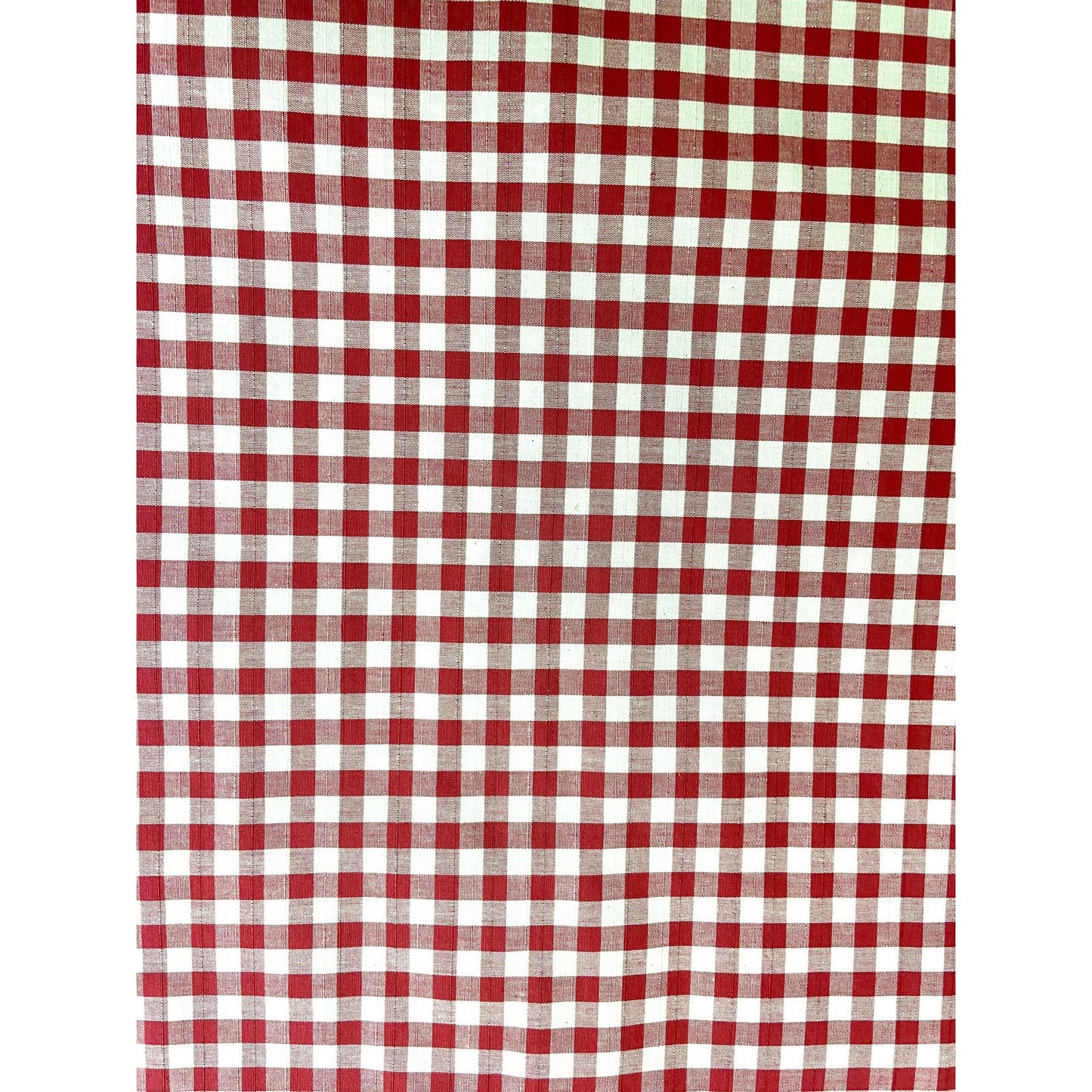 Red Checked Upholstery Fabric Remnants - 2 Pieces