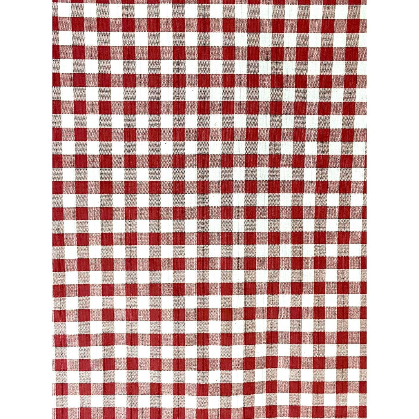 Red Checked Upholstery Fabric Remnants - 2 Pieces