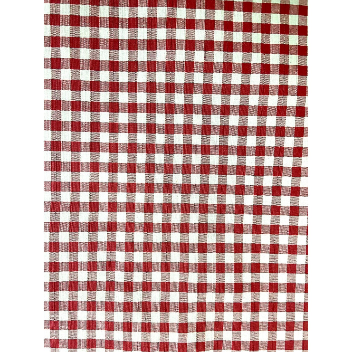 Red Checked Upholstery Fabric Remnants - 2 Pieces