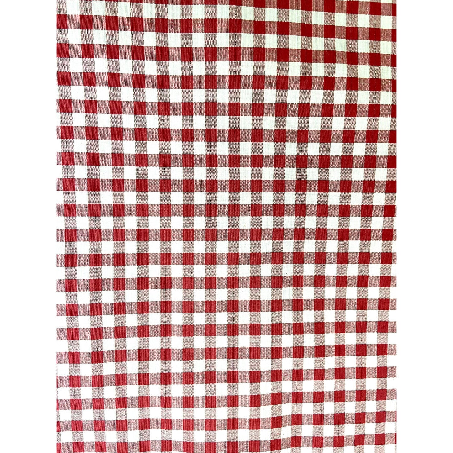 Red Checked Upholstery Fabric Remnants - 2 Pieces