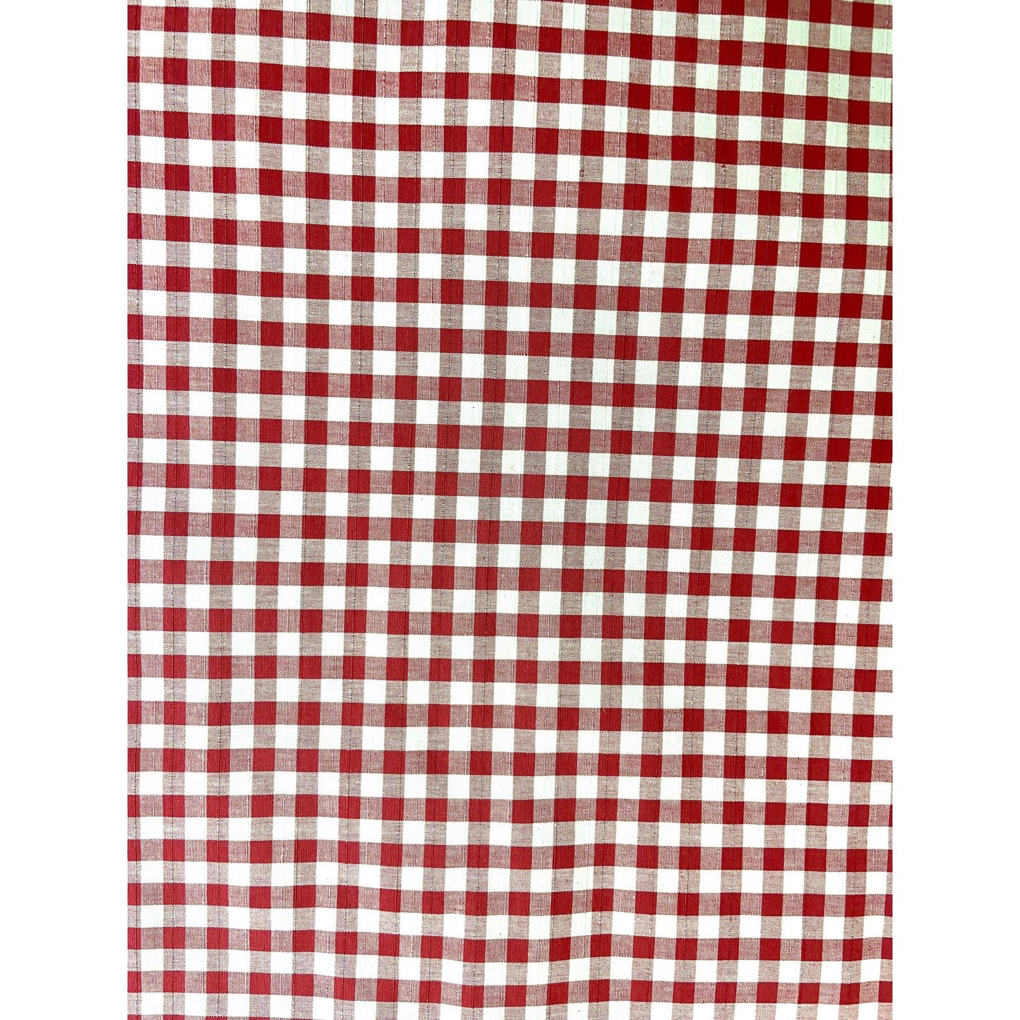 Red Checked Upholstery Fabric Remnants - 2 Pieces