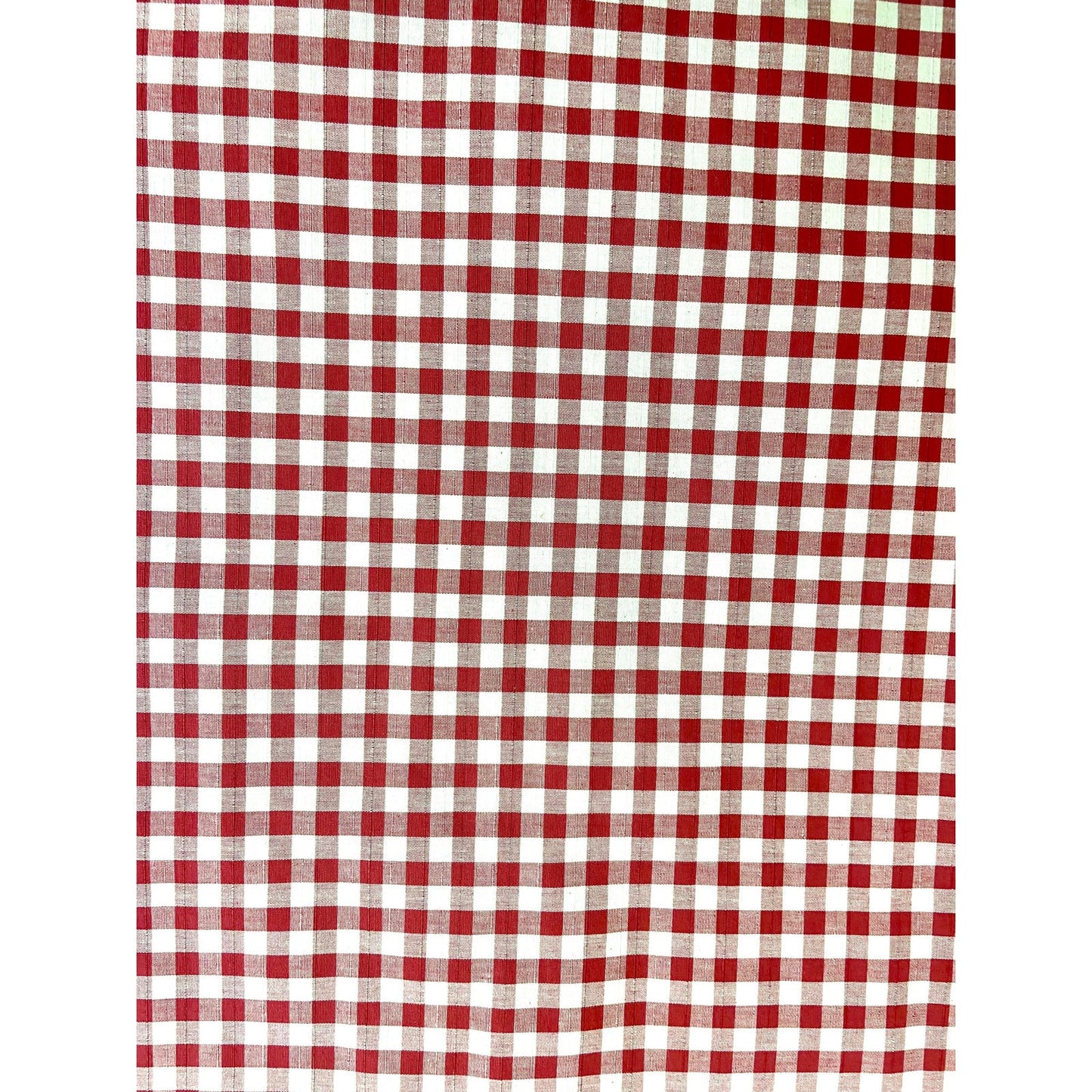 Red Checked Upholstery Fabric Remnants - 2 Pieces