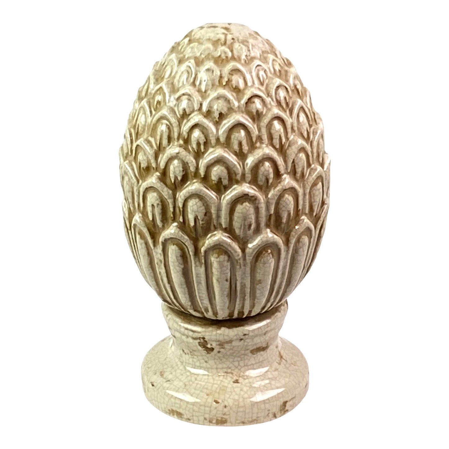 Rustic European Ceramic Pineapple Obelisk
