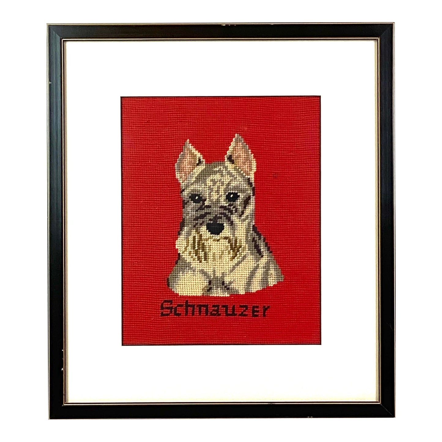“Schnauzer” Dog Pet Needlepoint Wall Art