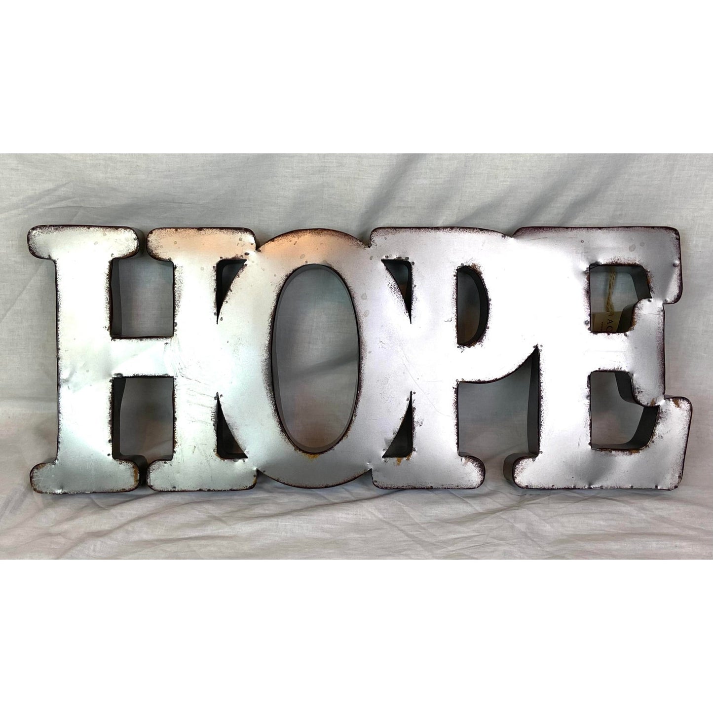 Silver Metal Hope Sign