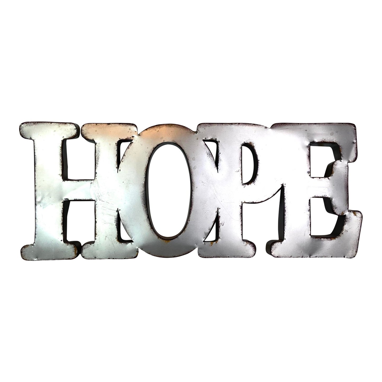 Silver Metal Hope Sign