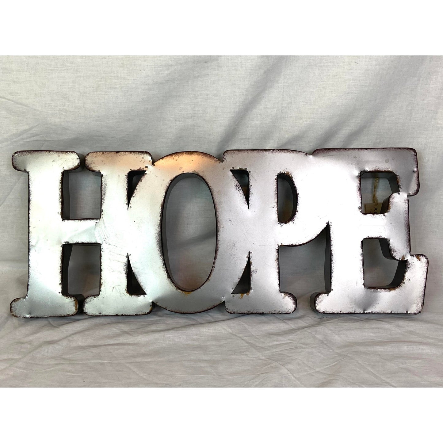 Silver Metal Hope Sign