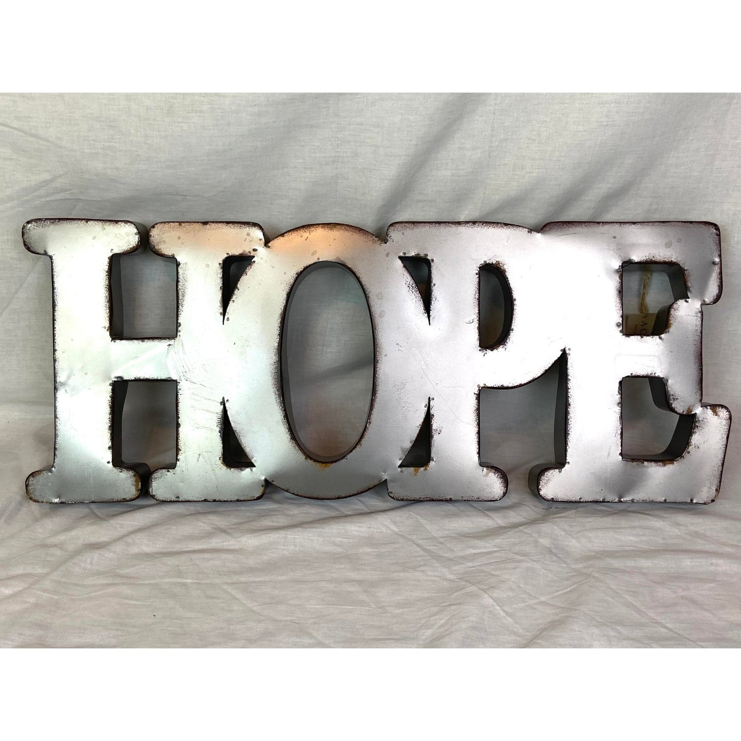 Silver Metal Hope Sign