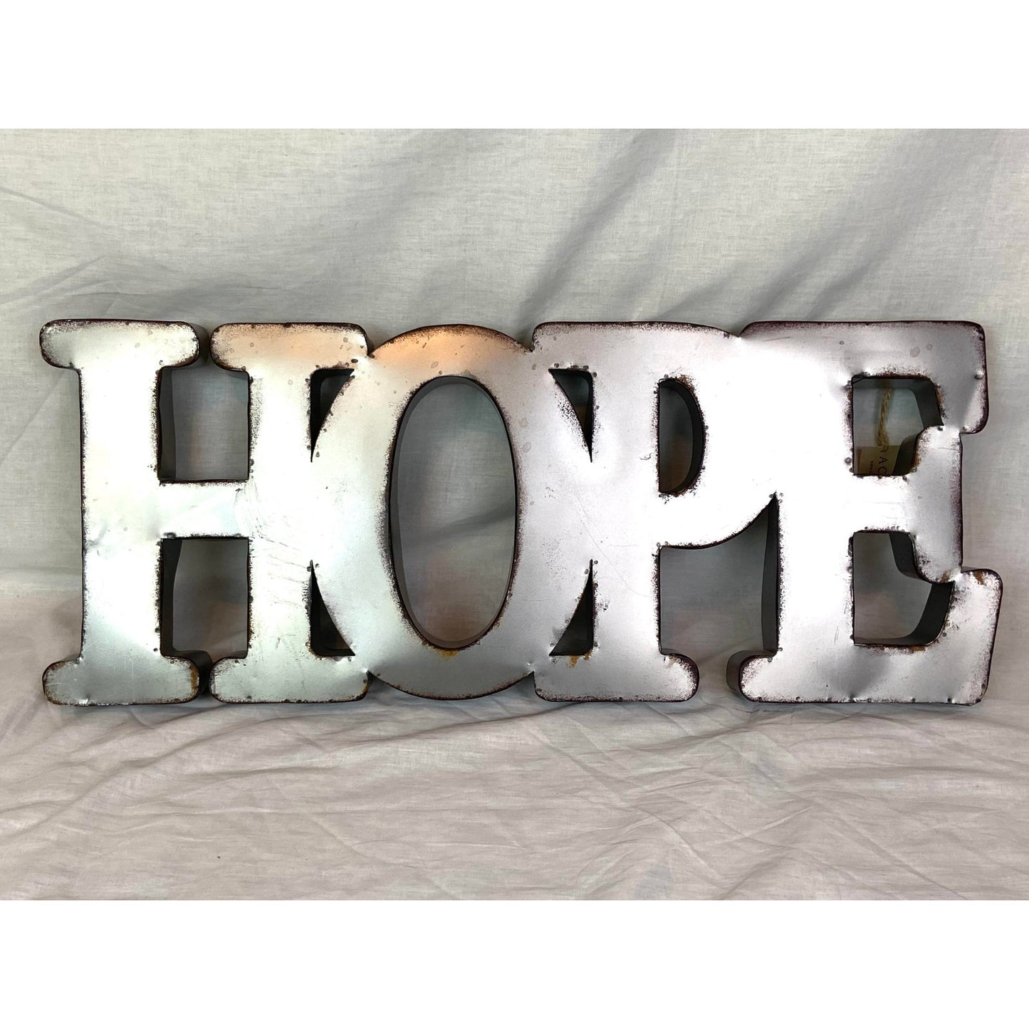 Silver Metal Hope Sign