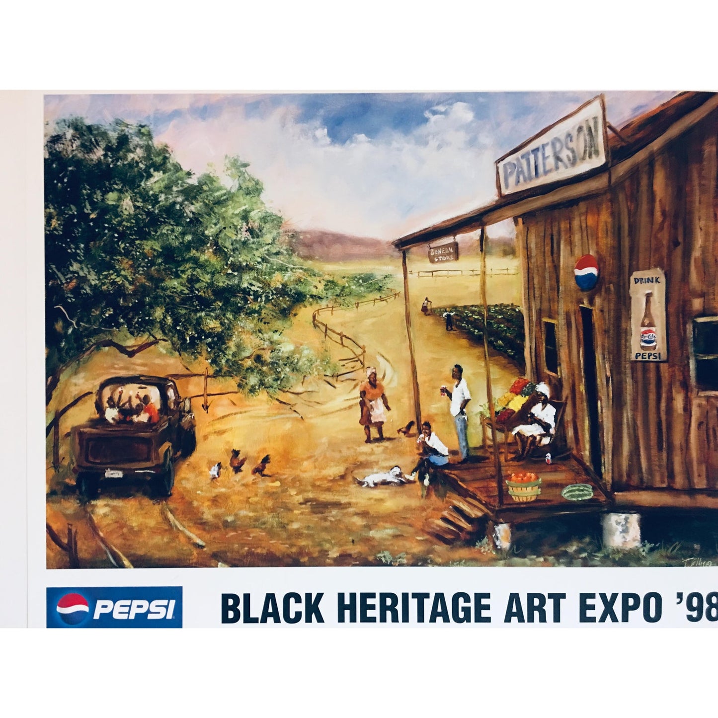 T Ellis “Patterson General Store” Pepsi Theme Poster Print for the 1998 Black Heritage Art Expo ABBY ESSIE STUDIOS