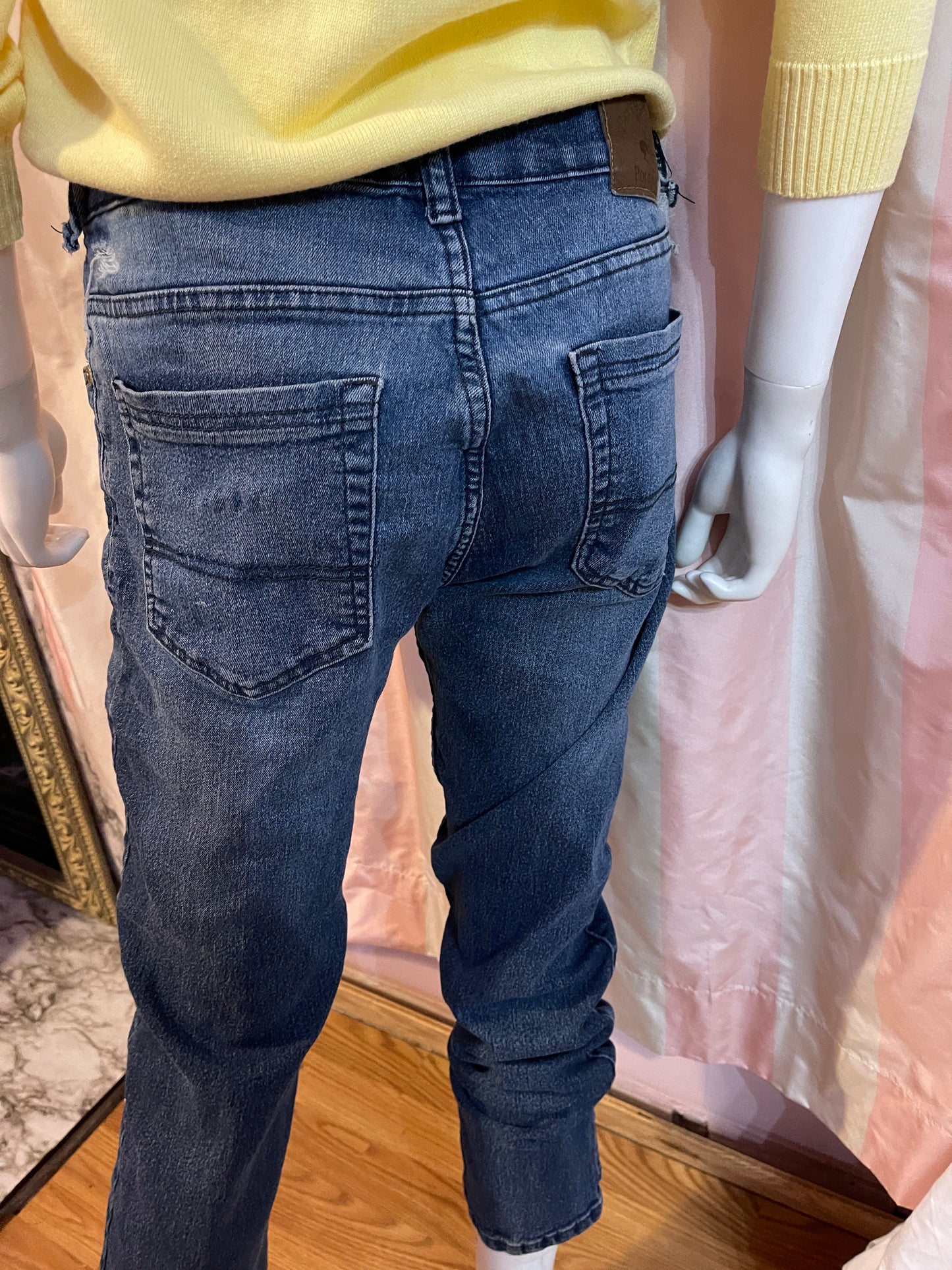 Yellow cotton sweater zip front