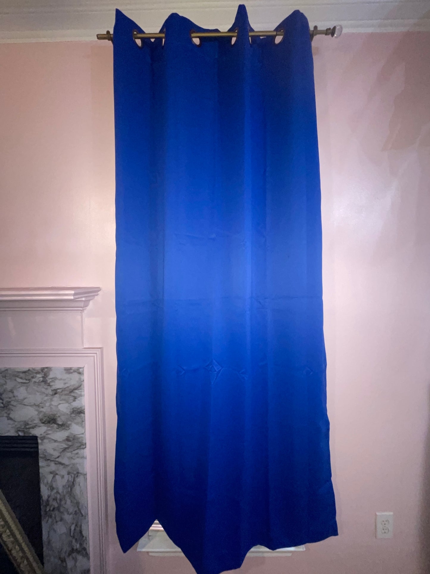 CURTAIN RENTAL BLUE SATIN BRIGHT