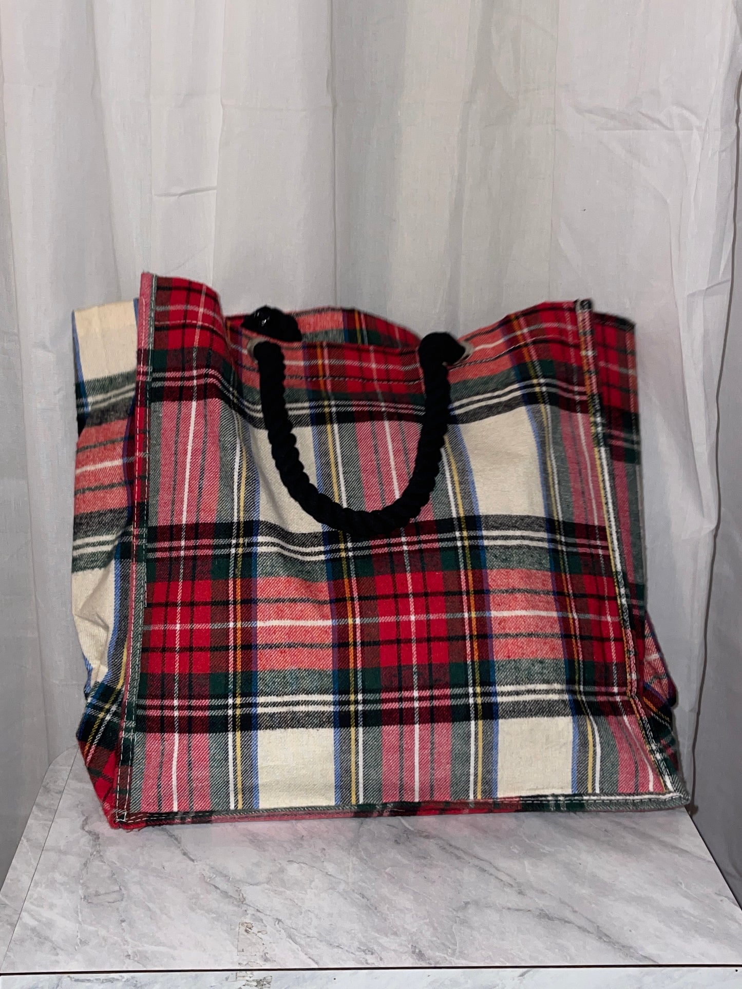 RENTAL HOLIDAY PLAID WOOL WINE BAG