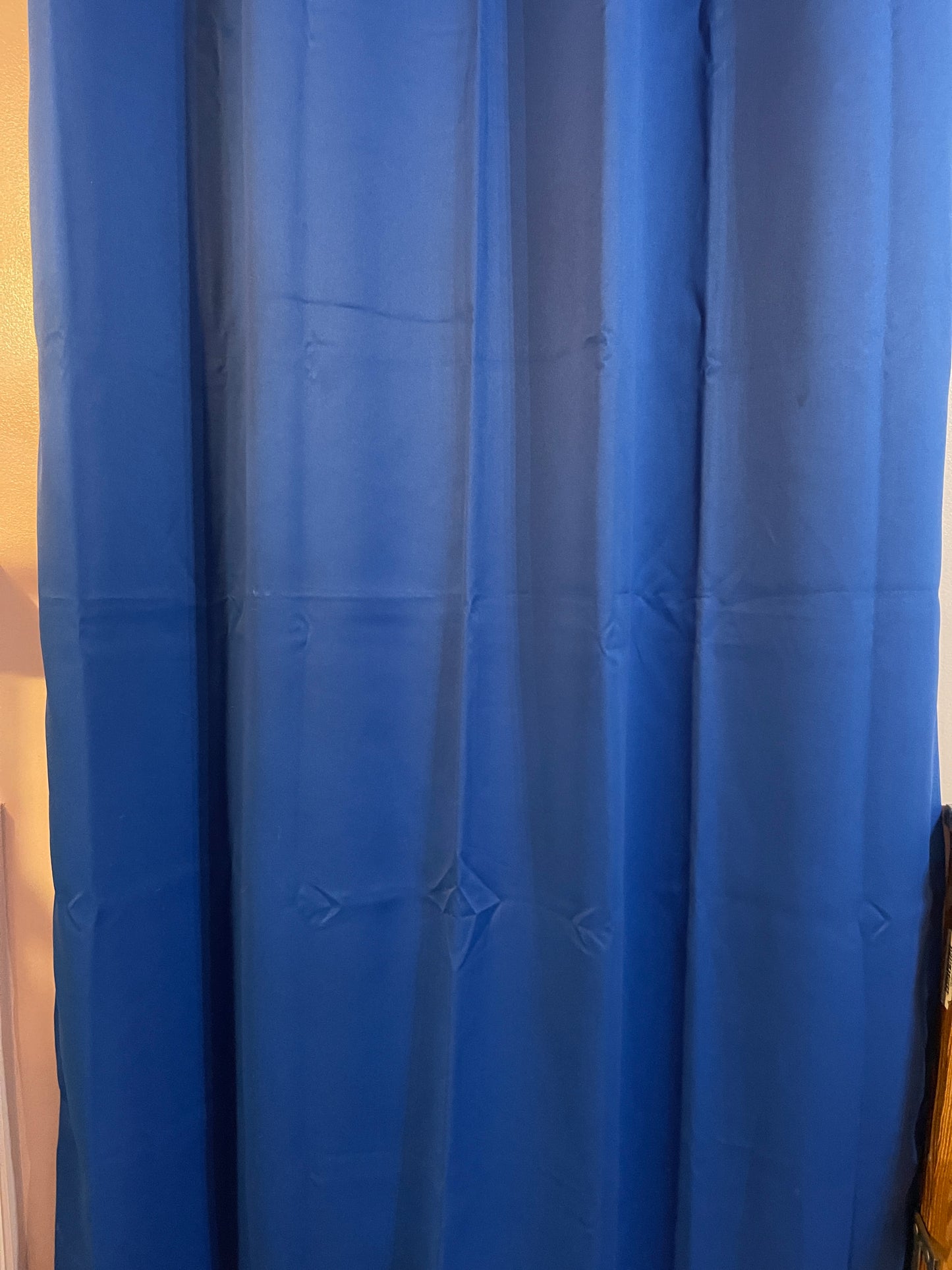 CURTAIN RENTAL BLUE SATIN BRIGHT