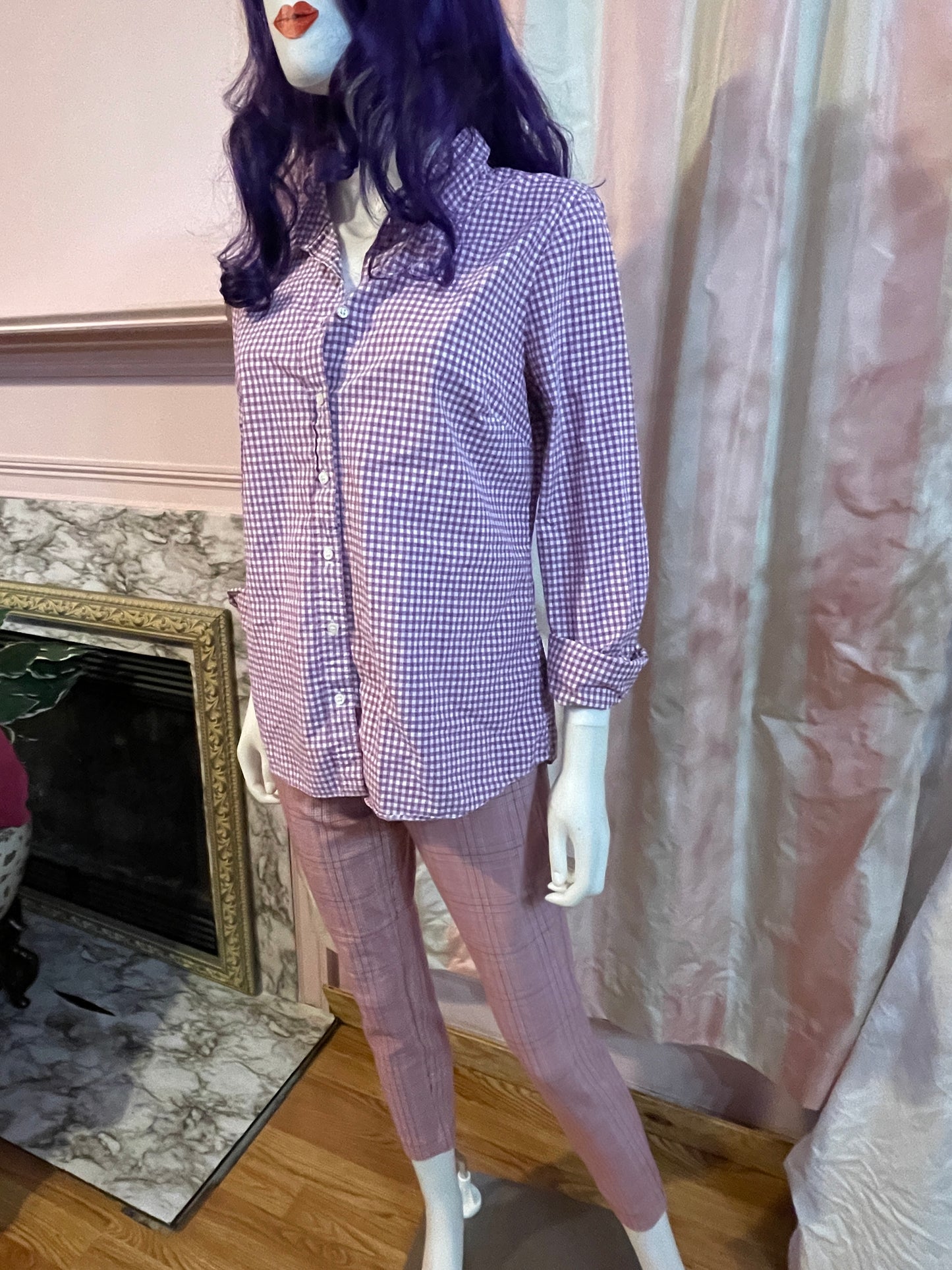 Purple Check JCrew Shirt